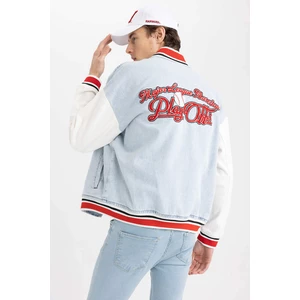 DEFACTO Relax Fit College Collar Bomber Jacket