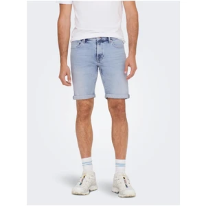 Light blue mens denim shorts ONLY & SONS Ply - Men