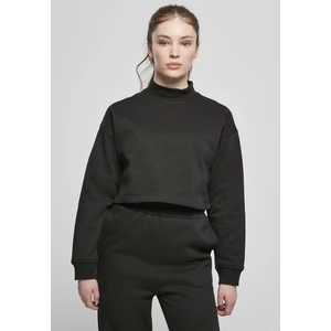 Dámský Cropped Oversized Sweat High Neck Crew černý