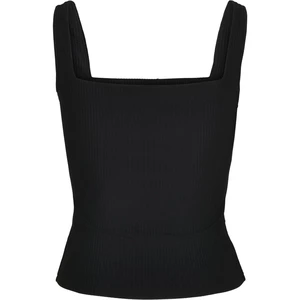 Women's top with a flat neckline, black