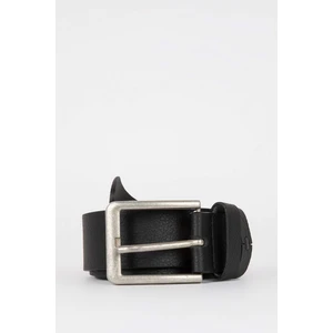 DEFACTO Men Faux Leather Rectangle Buckle Jean Belt