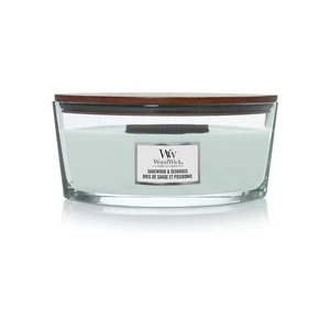Woodwick Sagewood & Seagrass vonná svíčka s dřevěným knotem (hearthwick) 453,6 g