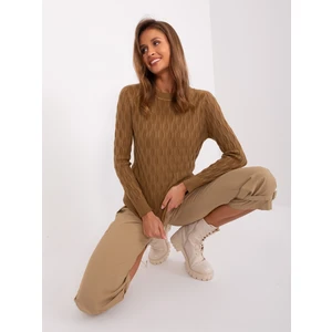 Light brown classic sweater with cotton