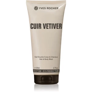 Yves Rocher Cuir Vétiver sprchový gel na tělo a vlasy pro muže 200 ml