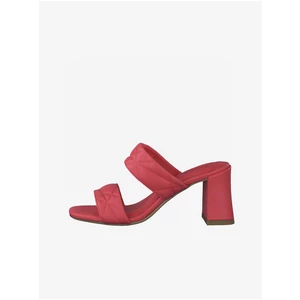 Tamaris Red Leather Heel Slippers - Women