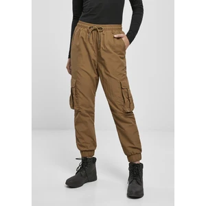 Ladies High Waist Crinkle Nylon Cargo Pants Midground