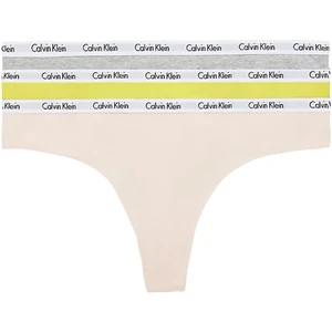 3PACK Women's Thong Calvin Klein Oversized Multicolor (QD3800E-13X)