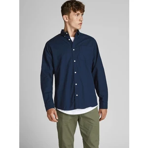 Dark Blue Shirt Jack & Jones Oxford - Men