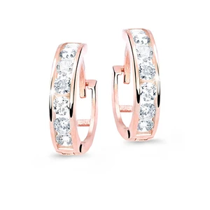 Cutie Jewellery Slušivé detské náušnice z ružového zlata C3345-80-X-4 biela