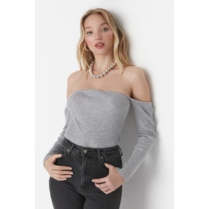 Trendyol Sweater - Gray - Slim fit