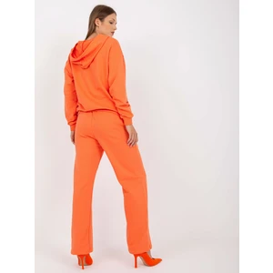 Basic orange sweatshirt with wide legs