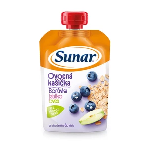SUNAR Kapsička ovocná kašička borůvka jablko ovesné vločky 120 g