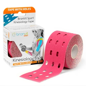 Tejpovací páska BronVit Sport kinesiology tape 5m x 5cm – with holes
