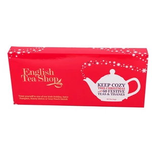 English Tea Shop Dárková kolekce Vánoční červená v papírové kazetě BIO 60 sáčků