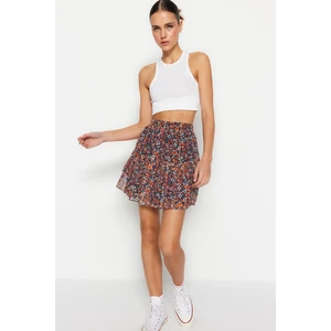 Trendyol Multicolored Mini Lined, Ruffles, Chiffon Woven Skirt