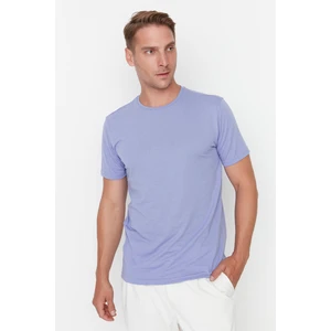 Trendyol Lilac Men's Basic Regular/Regular Cut, Crew Neck Short Sleeved T-Shirt