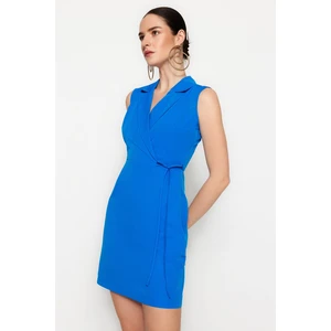 Trendyol Blue A-Line Mini Woven Jacket Dress