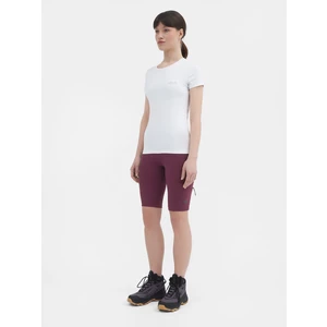 Športové krátke nohavice 4F dámske, fialová farba, jednofarebné, vysoký pás