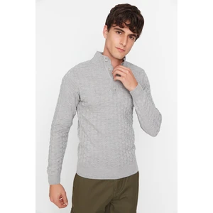 Trendyol Sweater - Gray - Slim fit