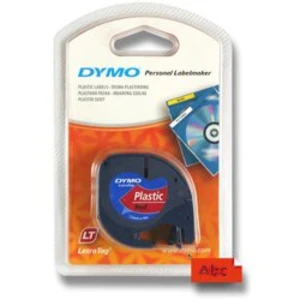 Dymo LetraTag 59424, S0721580 / 91203, S0721630, 12mm x 4m, černý tisk/červený podklad, originální pásk