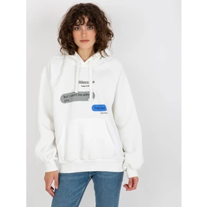 Women's hoodie with kangaroo pocket - ecru