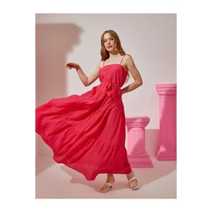 Koton Rachel Araz X - Straps, Belted Long Maxi Dress Tencel:trade_mark: