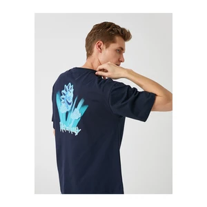 Koton T-Shirt - Dark blue - Fitted