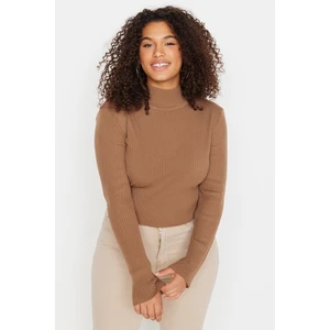 Trendyol Curve Mink Half Turtleneck Thin Knitwear Sweater