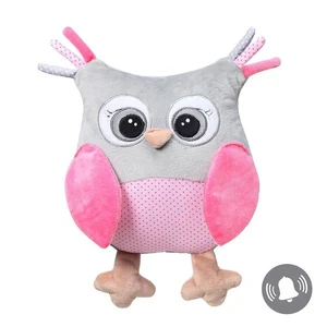 BabyOno Have Fun Owl Sofia plyšová hračka s chrastítkem Pink 1 ks