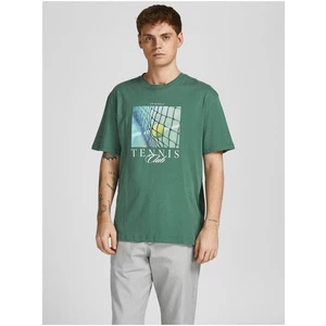 Green T-shirt with Jack & Jones print - Men