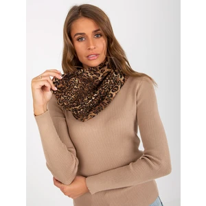 Dark beige women's scarf with spots