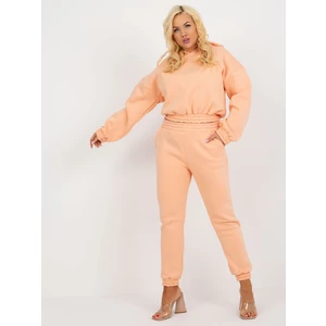 Peach basic plus size tracksuit with sweatshirt
