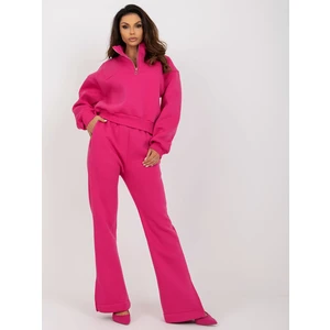 Fuchsia basic tracksuit with slit trousers