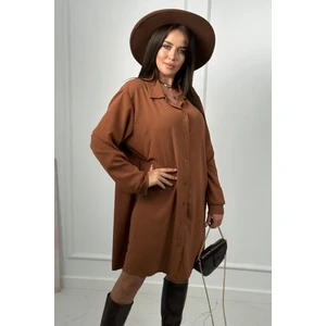 Long shirt with camel viscose