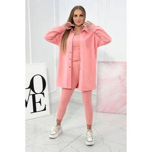 3-piece set of sweatshirt, top and leggings apricot
