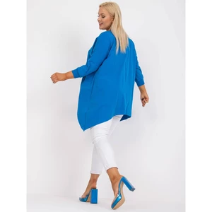 Plus size dark blue tunic with 3/4 sleeves