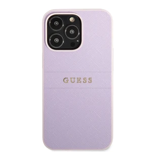 Zadní kryt Guess PU Leather Saffiano pro Apple iPhone 13 Pro, nachová