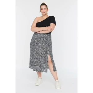 Trendyol Curve Black Slit Woven Skirt