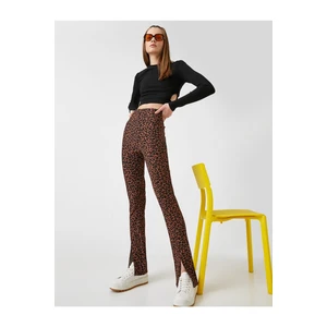 Koton High Waist Slit Trousers - Slim Fit