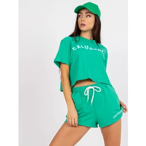 Green cotton summer set with shorts