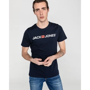 Jack&Jones Pánské triko Slim Fit JJECORP 12137126 Navy Blazer L