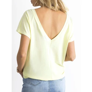 T-shirt with a back neckline in light yellow color