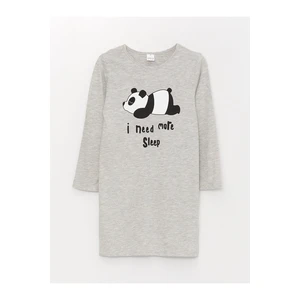 LC Waikiki Girls' Crew Neck Printed Nightgown