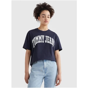 Dark Blue Women Patterned Long T-Shirt Tommy Jeans - Women