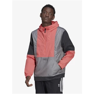 Pink-Grey Men's Lightweight Jacket with Hood adidas Originals - Men
