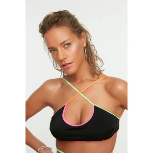 Trendyol Black Colored Tie Detailed Bikini Top