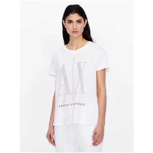 Bílé dámské tričko Armani Exchange - Dámské