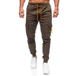 Khaki pánske cargo jogger nohavice Bolf R8702