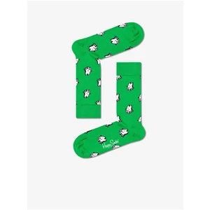 Green Patterned Socks Happy Socks Dog - Women