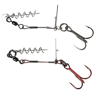 Savage gear návazec s trojháčky carbon49 corkscrew stinger 1-nosnost 31 kg /vel.háčku 2/0